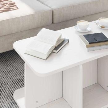 Couchtisch Weiß 80 x 39,5 x 33,5 cm Massivkiefer