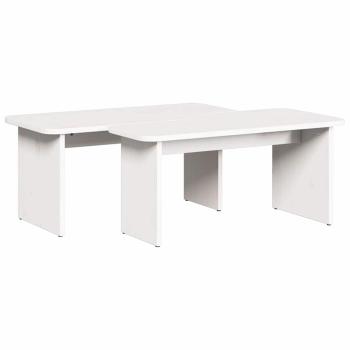 Couchtisch 2 pcs Weiß 100 x 69 x 35.5 cm Massivkiefer