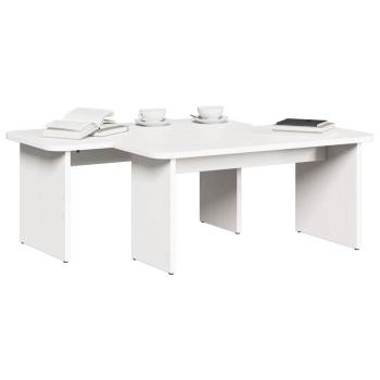 Couchtisch 2 pcs Weiß 100 x 69 x 35.5 cm Massivkiefer
