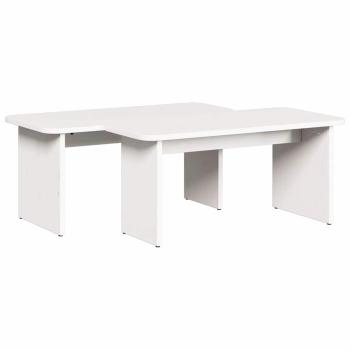 Couchtisch 2 pcs Weiß 100 x 69 x 35.5 cm Massivkiefer