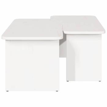Couchtisch 2 pcs Weiß 100 x 69 x 35.5 cm Massivkiefer