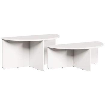 Couchtisch 2 pcs Weiß 79 x 39.5 x 40 cm Massivkiefer