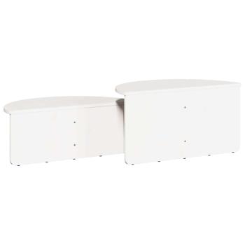 Couchtisch 2 pcs Weiß 79 x 39.5 x 40 cm Massivkiefer