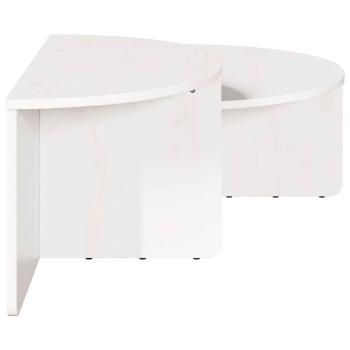 Couchtisch 2 pcs Weiß 79 x 39.5 x 40 cm Massivkiefer