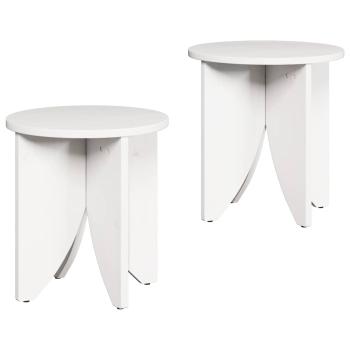 Kaffeetisch Set 2 pcs Weiß 41,5 x 41,5 x 44 cm Massivkiefer