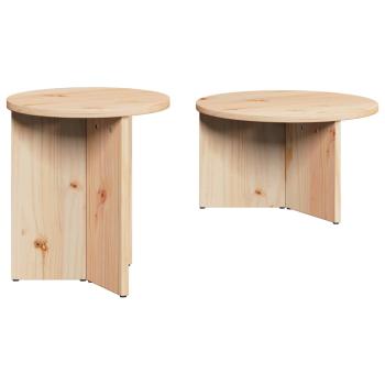 Kaffeetisch Set 2 pcs Natur 49 x 49 x 28 cm Massivkiefer