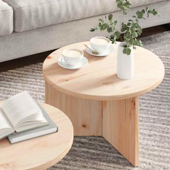 Kaffeetisch Set 2 pcs Natur 49 x 49 x 28 cm Massivkiefer