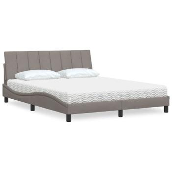 ARDEBO.de - Bett mit Matratze "Hanko" Taupe 160x200 cm Stoff