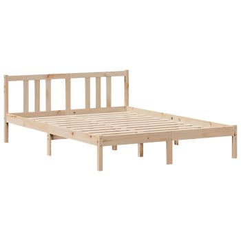 Massivholzbett mit Regal ohne Matratze 135x190 cm Kiefernholz