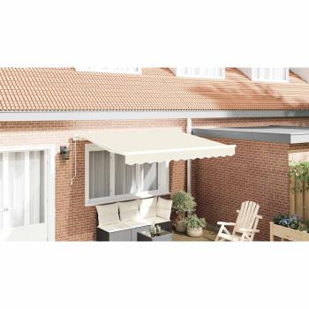 Einziehbare Markise Creme und Weiß 250 x 200 cm 2,5 x 2 m
