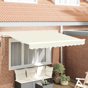 Einziehbare Markise Creme und Weiß 250 x 200 cm 2,5 x 2 m