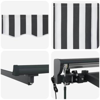 Einziehbare Markise Anthrazit und Weiß 350x250 cm
