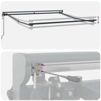 Einziehbare Markise Anthrazit und Weiß 350x250 cm