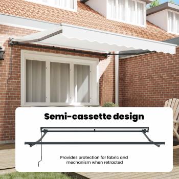 Einziehbare Markise Weiß 350x250 cm Gewebe