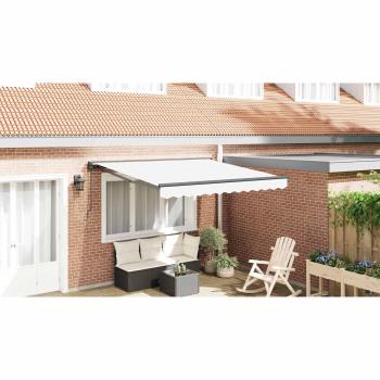 Einziehbare Markise Weiß 350x250 cm Gewebe