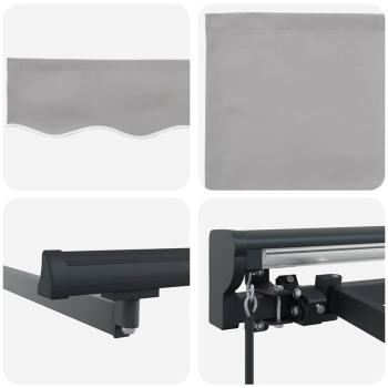 Einziehbare Markise Hellgrau 350x250 cm Gewebe