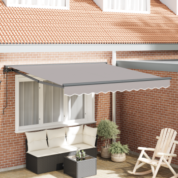 Einziehbare Markise Hellgrau 350x250 cm