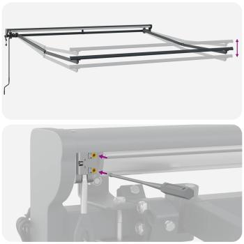 Einziehbare Markise Hellgrau 350x250 cm