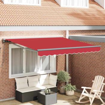 ARDEBO.de - Einziehbare Markise Rot 350x250 cm Gewebe