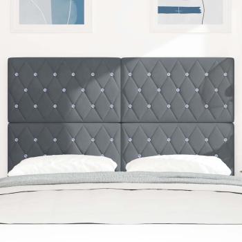 LED Kopfteil mit LED -Streifenleuchten Argyle mit Kopfteil Dunkelgrau 80 cm Samt