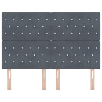 LED Kopfteil mit LED -Streifenleuchten Argyle mit Kopfteil Dunkelgrau 80 cm Samt