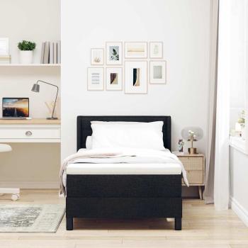 Boxspringbett Schwarz 100 x 200 cm Stoff und Schaum