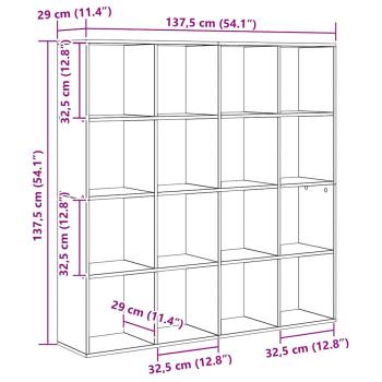 Bücherregal Schwarze Eiche 137,5 x 29 x 137,5 cm Holzwerkstoff