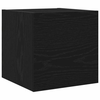 TV-Schrank-Set mit Regal Wandmontiert Sonstiges mit Speicher 9 pcs Schwarze Eiche Holzwerkstoff