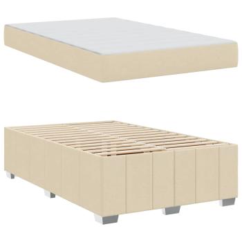 Bettgestell Creme 120 x 200 cm Stoff
