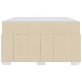 Bettgestell Creme 120 x 200 cm Stoff