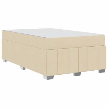 Bettgestell Creme 120 x 200 cm Stoff