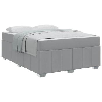 Bettgestell Hellgrau 140 x 200 cm Stoff