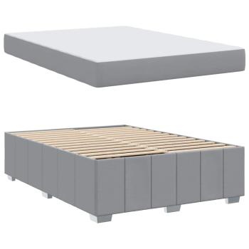 Bettgestell Hellgrau 140 x 200 cm Stoff