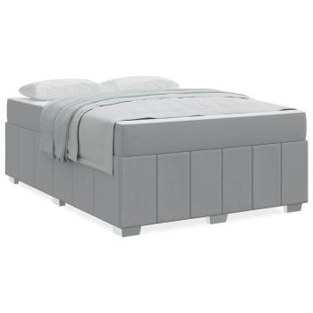 Bettgestell Hellgrau 160 x 200 cm Stoff