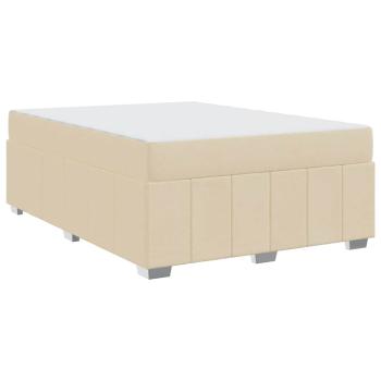 Bettgestell Creme 160 x 200 cm Stoff