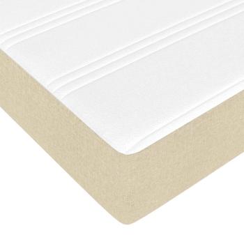 Bettgestell Creme 160 x 200 cm Stoff