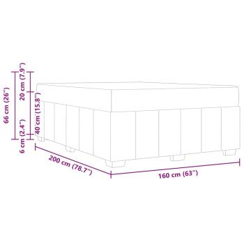 Bettgestell Creme 160 x 200 cm Stoff