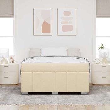 Bettgestell Creme 160 x 200 cm Stoff