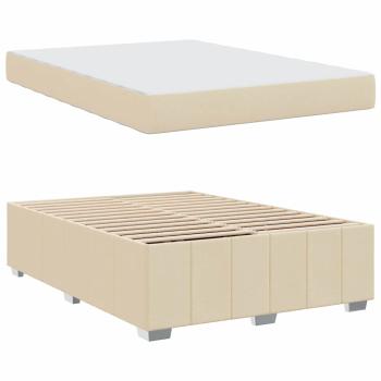 Bettgestell Creme 160 x 200 cm Stoff