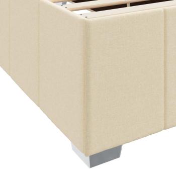 Bettgestell Creme 160 x 200 cm Stoff