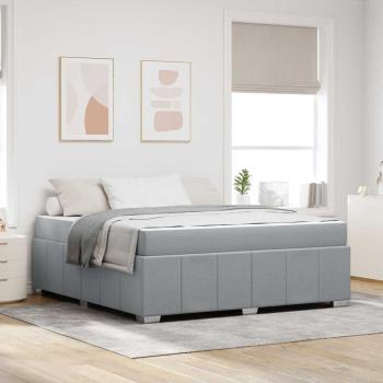 ARDEBO.de - Bettgestell Hellgrau 180 x 200 cm Stoff