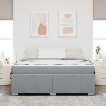 Bettgestell Hellgrau 180 x 200 cm Stoff