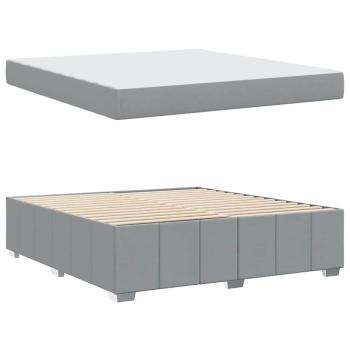Bettgestell Hellgrau 180 x 200 cm Stoff