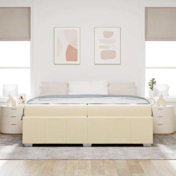 Bettgestell Creme 200 x 200 cm Stoff