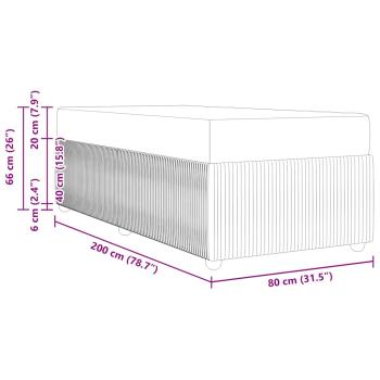 Bettgestell Sonstiges Schwarz 80 x 200 cm Stoff