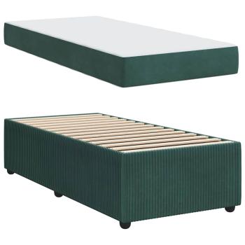 Bettgestell mit Matratze Sonstiges Dunkelgrün 80 x 200 cm Samt