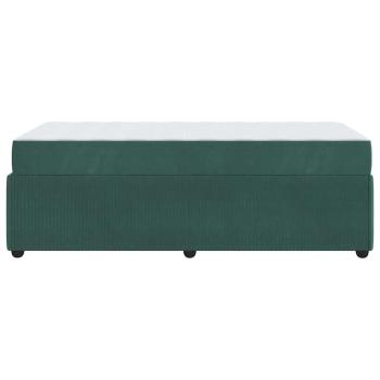 Bettgestell mit Matratze Sonstiges Dunkelgrün 80 x 200 cm Samt