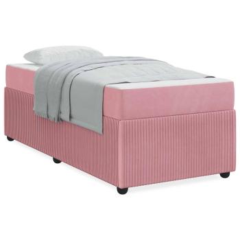 Bettgestell mit Matratze Sonstiges Rosa 90 x 190 cm Samt