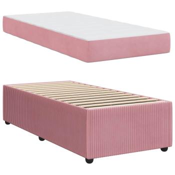 Bettgestell mit Matratze Sonstiges Rosa 90 x 190 cm Samt