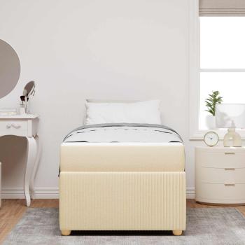 Bettrahmen Creme 90 x 200 cm Stoff